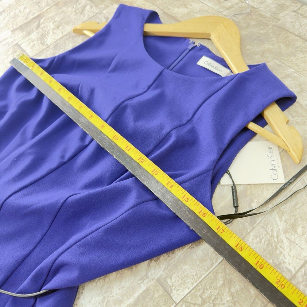 Calvin Klein Blue Dress Full Skirt Fit & Flare Party Sz 8 NWT - Picture 13 of 17
